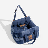 Nestara | Dog Car Seat Bed Cotton with Adjustable Safety Harness, 8 Colors