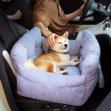 Nestara | Dog Car Seat Bed Cotton with Adjustable Safety Harness, 8 Colors