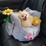 Nestara | Dog Car Seat Bed Cotton with Adjustable Safety Harness, 8 Colors