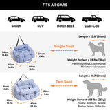 Nestara | Dog Car Seat Bed Cotton with Adjustable Safety Harness, 8 Colors